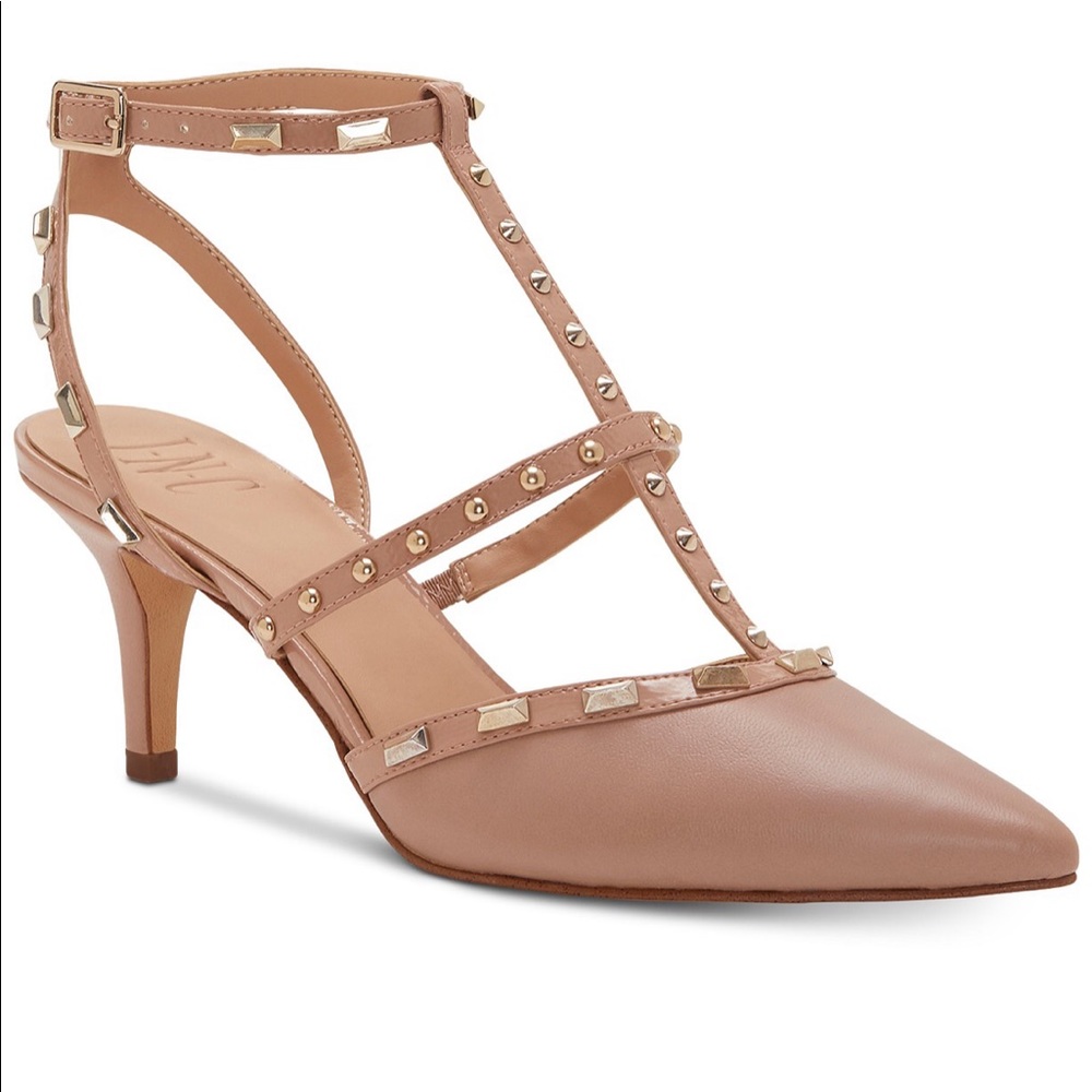 INC International Concepts
Carma Pointed Toe Studded Kitten Heel Pumps,